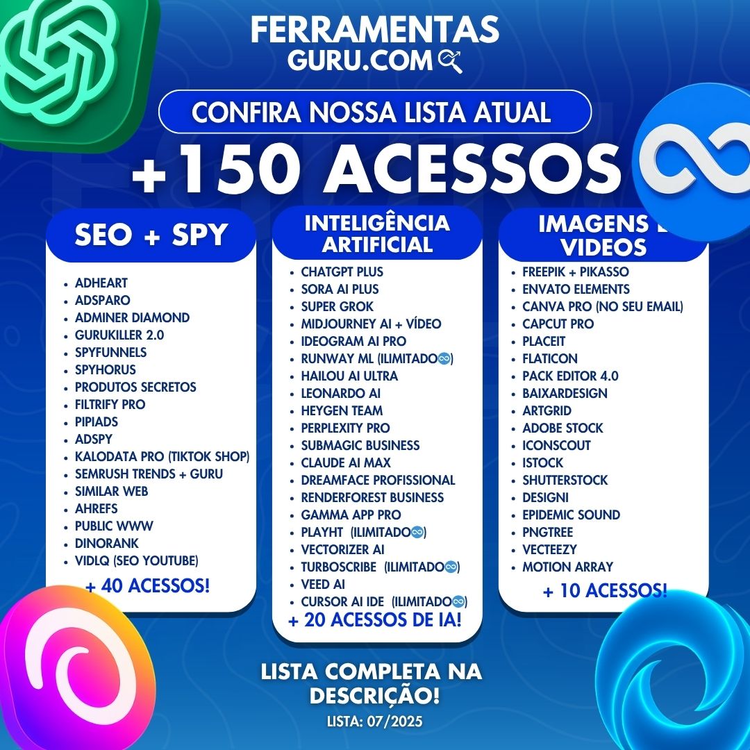 PACOTE FERRAMENTAS COMPLETO - MENSAL